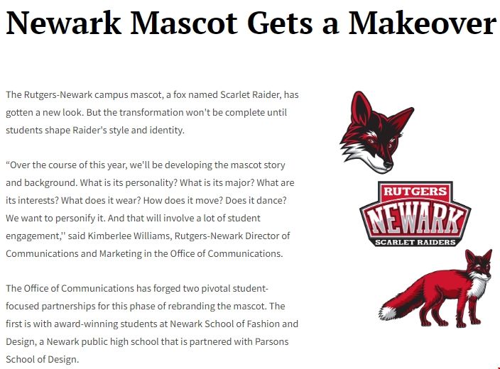 羅格斯大學(xué)紐瓦克校區(qū)新吉祥物亮相.png