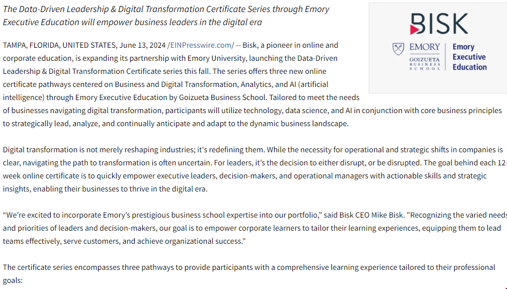 埃默里商學院與Bisk合作推出在線證書課程.png 埃默里商學院與Bisk合作推出在線證書課程.png